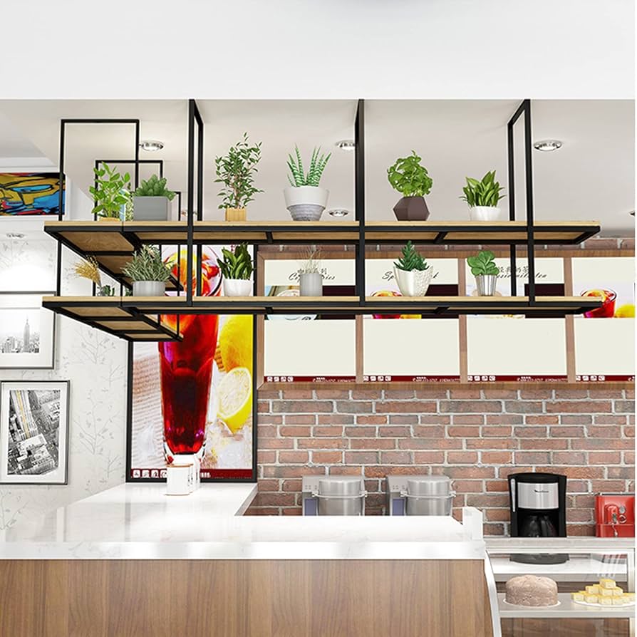 キッチン収納・ラック Round Wooden Ceiling Rack Pot rack Kitchen Wine Rack Ceiling Mount | Pan rack/Hanging